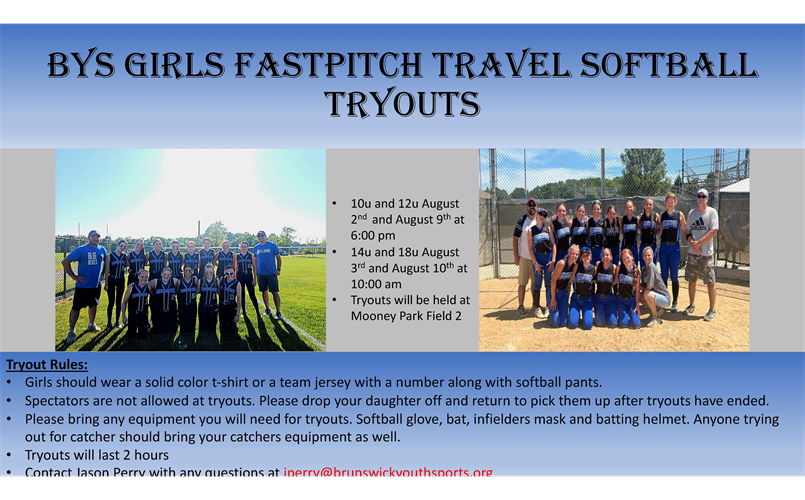 Girls Fast Pitch Softball Travel Tryout